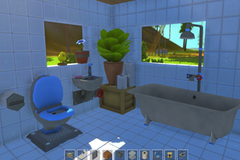 Scrap Mechanic Screenshot mit eigens erstellter Badewanne. (März 2016)