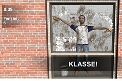 Screenshot des Window Cleaner Spiels.